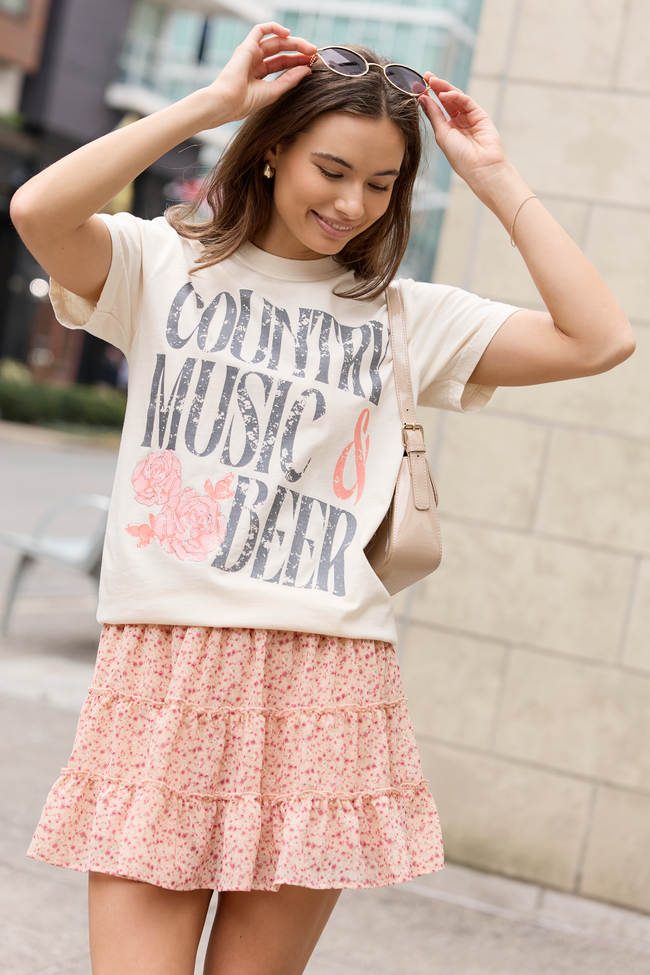 Country Music & Beer Ivory Graphic Tee