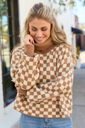 Kelli Brown Checkered Turtleneck Sweater