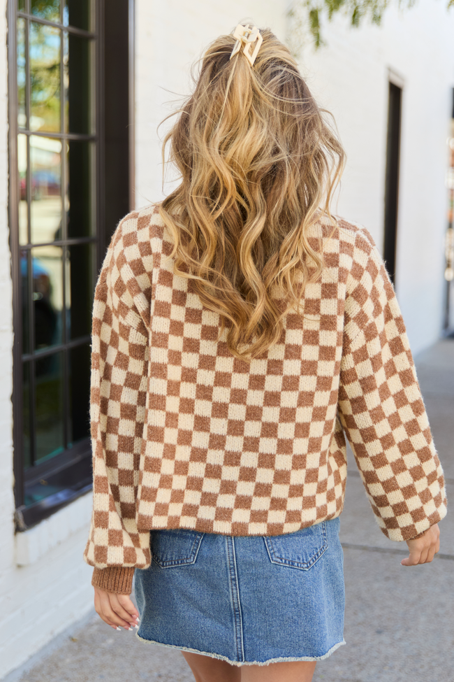 Kelli Brown Checkered Turtleneck Sweater