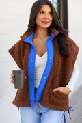 Clo Brown Sherpa Oversized Vest