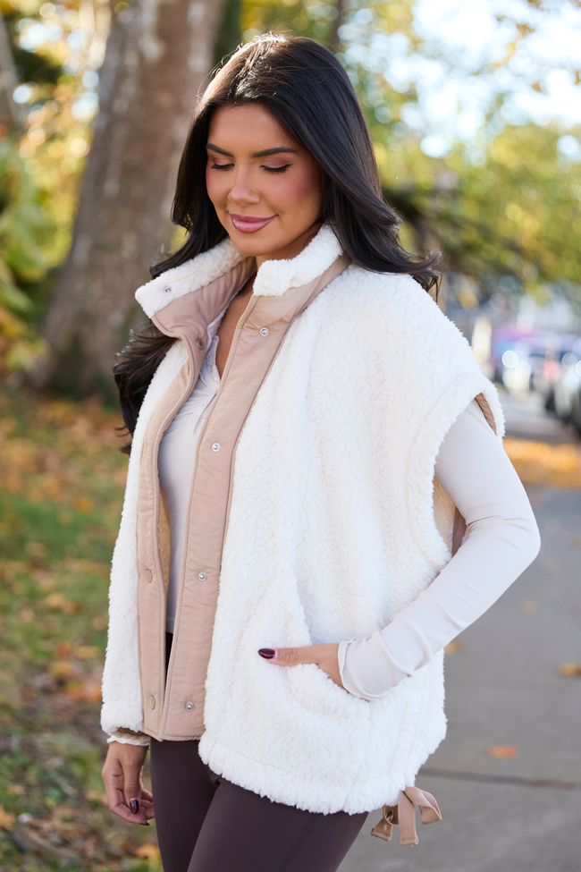 Clo Ivory Sherpa Oversized Vest