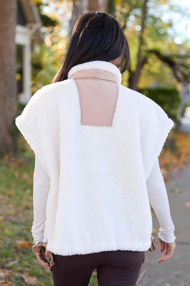 Clo Ivory Sherpa Oversized Vest