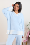 Angie Blue Striped Lounge Sweater