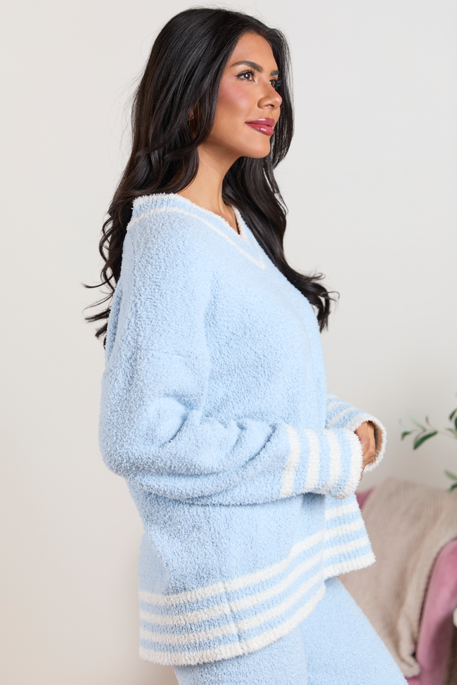 Angie Blue Striped Lounge Sweater