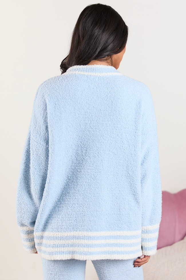 Angie Blue Striped Lounge Sweater