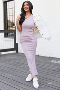 Tara Lavender Knit Maxi Dress
