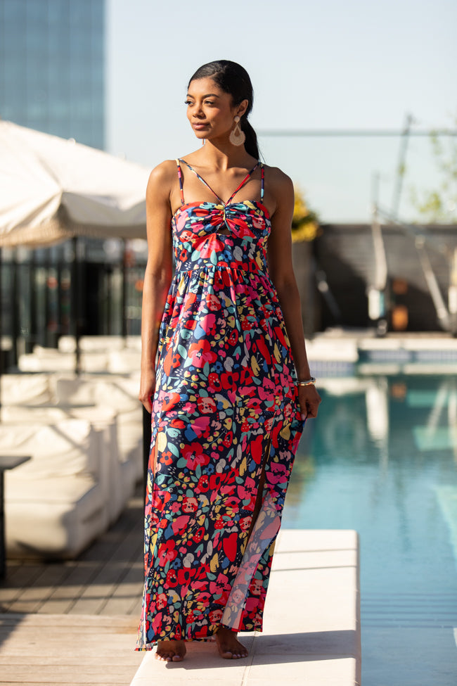 Keep It Floral Navy Printed Dress FINAL SALE