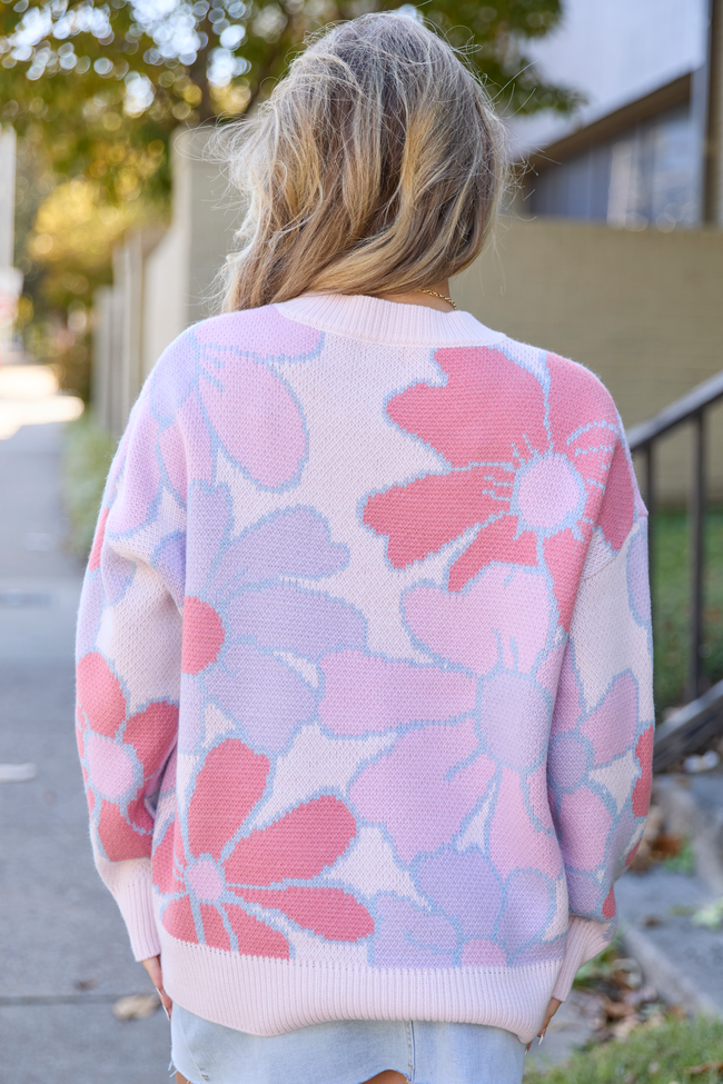Capri Pink Multi Floral Sweater