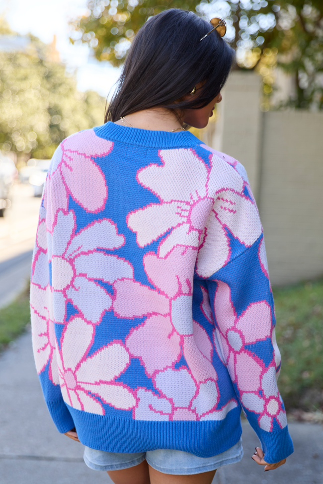 Capri Blue Multi Floral Sweater