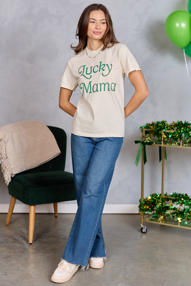 Lucky Mama Ivory Graphic Tee
