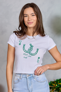Wish Me Luck White Baby Graphic Tee