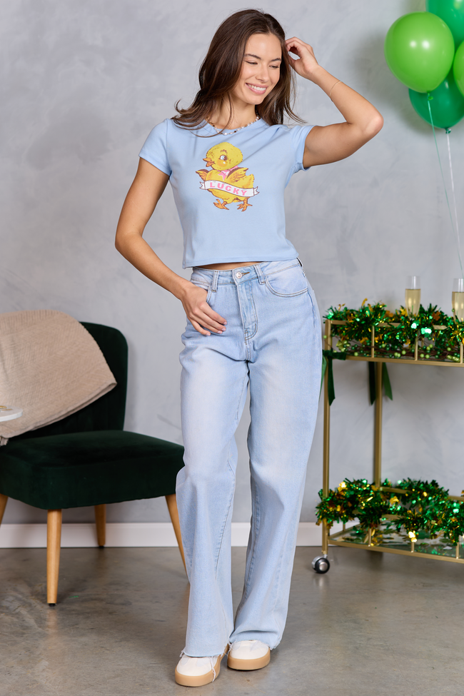 Lucky Duck Blue Baby Graphic Tee