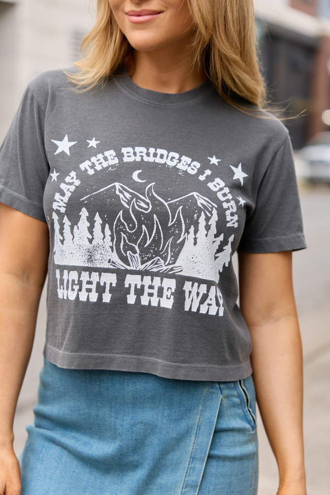 Bridges I Burn Dark Grey Boxy Graphic Tee