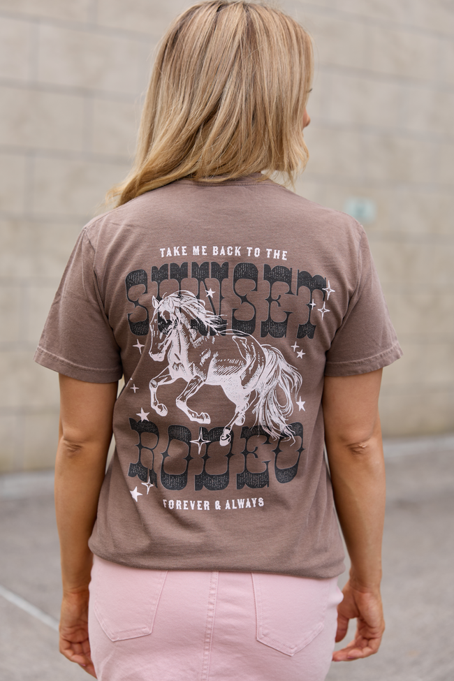 Sunset Rodeo Brown Graphic Tee