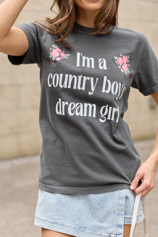 Country Boy's Dream Girl Dark Grey Graphic Tee