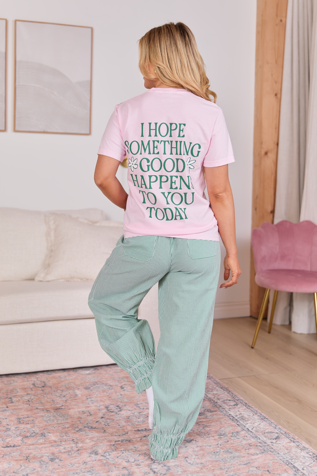 Good Things Happen Light Pink Graphic Tee