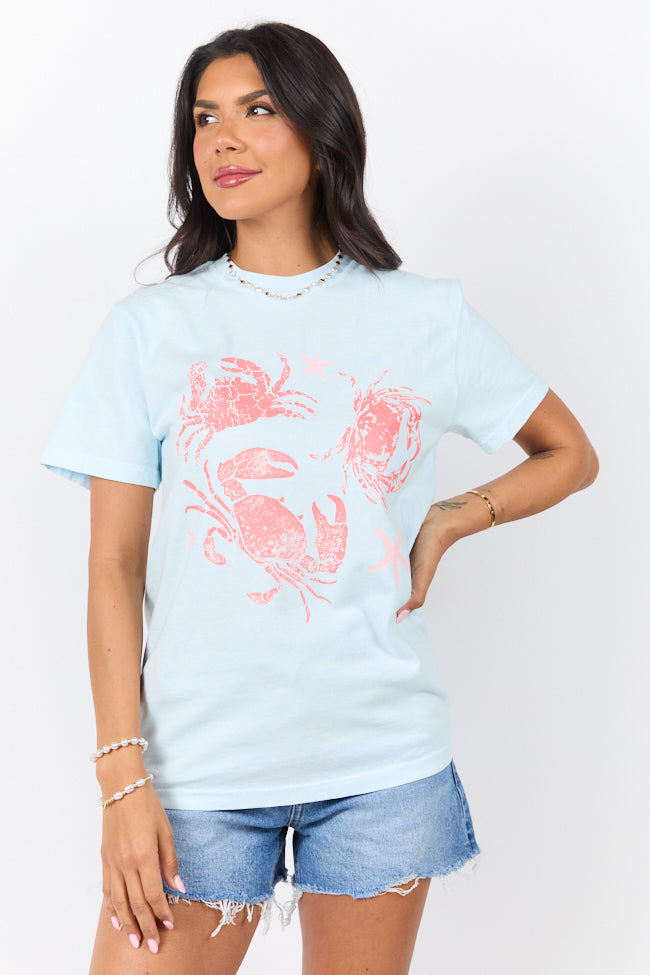Crabby Light Blue Graphic Tee