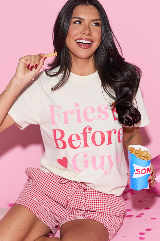 Fries Before Guys Ivory Graphic Tee