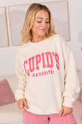 Cupid's Favorite Cream Graphic Sweatshirt