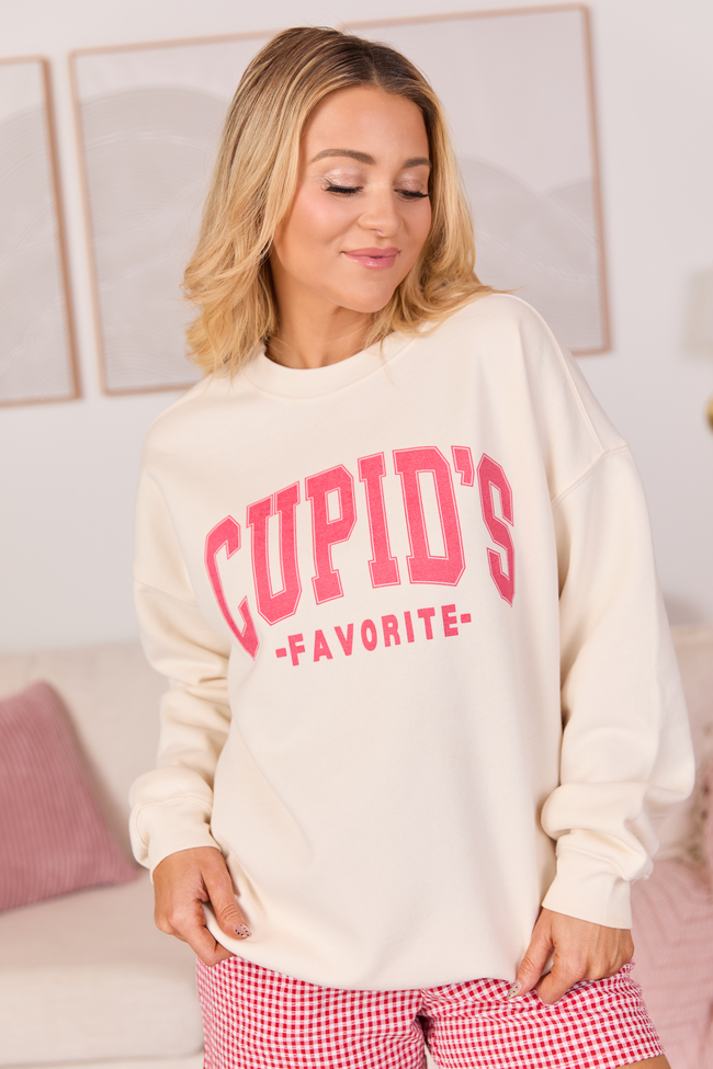 Cupid's Favorite Cream Graphic Sweatshirt