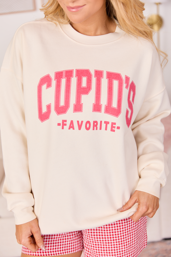 Cupid's Favorite Cream Graphic Sweatshirt